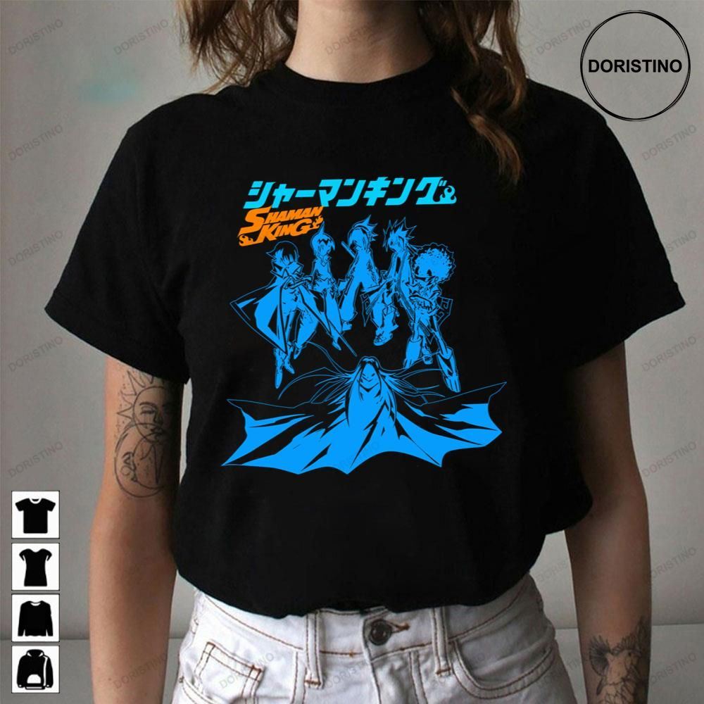 Blue Art Yoh Asakura And Amidamaru Shaman King Anime Manga Limited Edition T-shirts